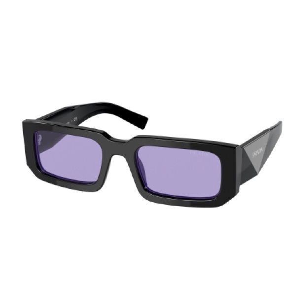 NEW PRADA SQUARE SUNGLASSES SPR 06Y 02Z01O BLACK PURPLE PR 06YS EYEWEAR PR06YS - Picture 1 of 7